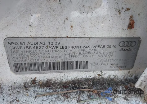 2010 Audi A4 2.0T Premium z USA, uszkodzony, nr VIN WAUFFAFL1AN041481